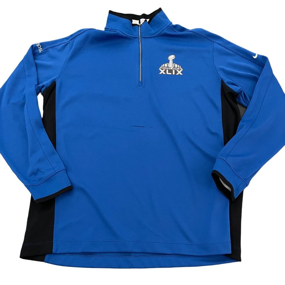 Nike Golf Dri Fit Super Bowl XLIX 1/4 Zip Blue Thermal Pullover, Size XL